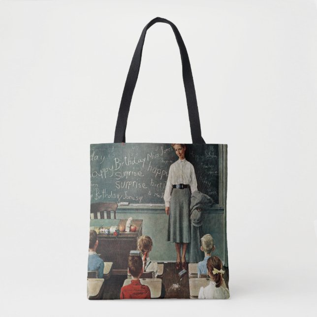 Happy Birthday, Miss Jones by Norman Rockwell Tote Bag (Front)