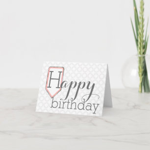 Happy Birthday Mixed Font Grey Circle Stationary Card
