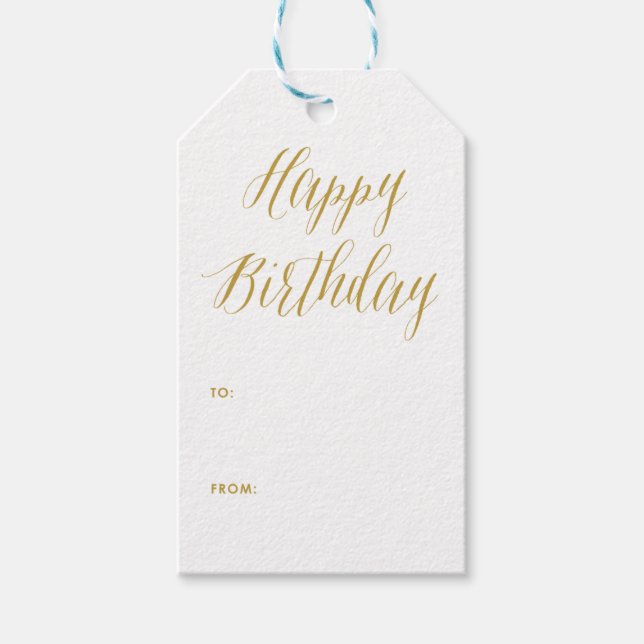 Happy Birthday | Modern Calligraphy Gift Tag (Front)