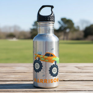 Happy Birthday Modern Monster Car Trucks Name  532 Ml Water Bottle