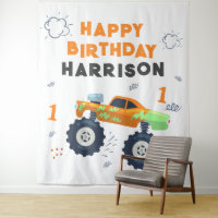 Happy Birthday Modern Monster Car Trucks Name