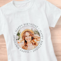 Happy Birthday Modern Simple Custom Photo