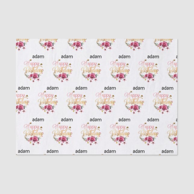 happy birthday modern  tissue paper (Front)