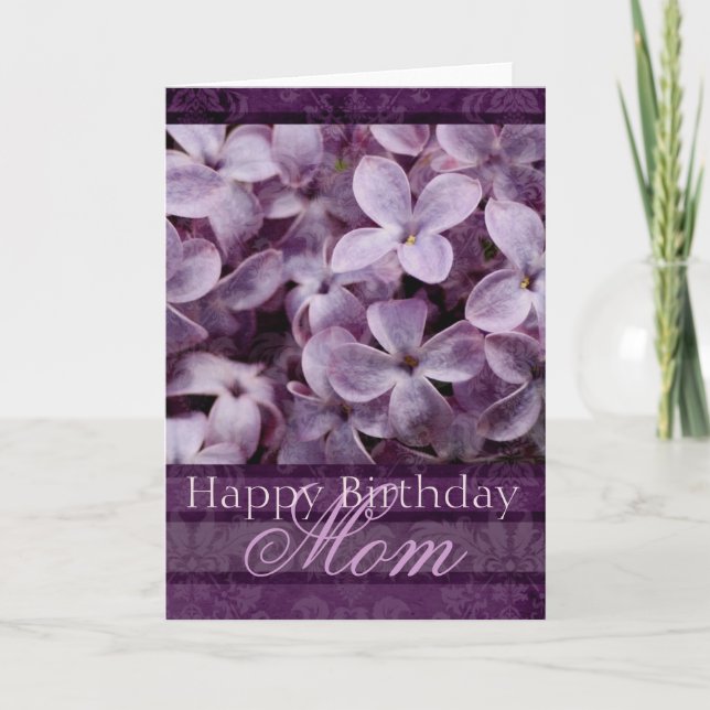 Happy Birthday Mom Lilacs Card (Front)