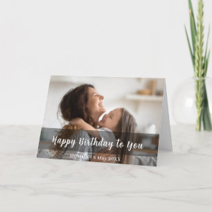Happy Birthday Mom Modern Script Design Card