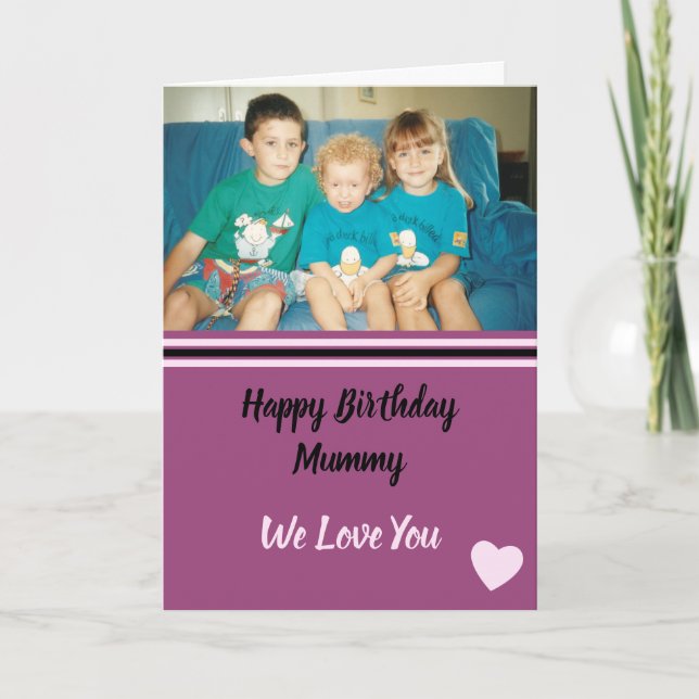 Happy Birthday Mommy purple and lilac photo Card (Front)