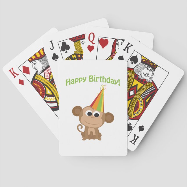 Happy Birthday Monkey Playing Cards (Back)