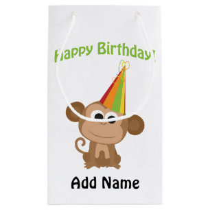 Happy Birthday Monkey Small Gift Bag