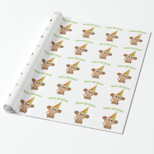 Happy Birthday! Monkey Wrapping Paper