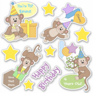 Happy Birthday Monkeys and Stars