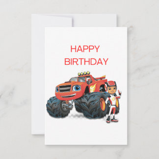 Happy birthday monster car wishes. invitation
