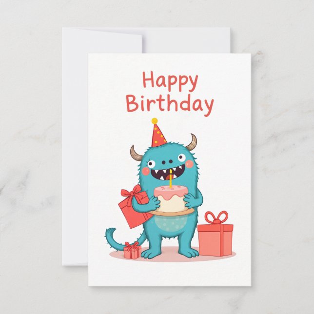 Happy birthday monster card (Front)