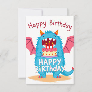 Happy birthday monster card