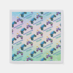 Happy Birthday, Monster Trucks, DIY Name & Age, Napkin