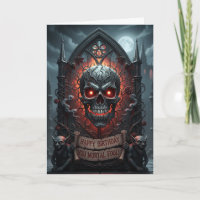 Happy Birthday, Mortal Fool! Gothic Skull Card