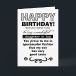 Happy birthday  mother in law to daughter in law card<br><div class="desc">daughter in law greeting cards,  funny greeting cards,  daughter birthday greeting cards,  birthday greeting cards</div>