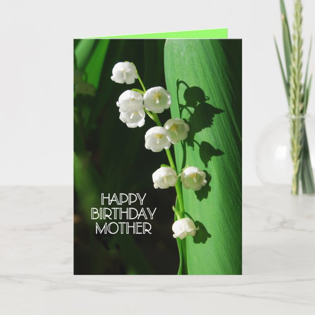 Happy Birthday Mother Lily of the Valley Card (Front)