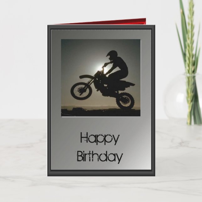 Happy Birthday - Motocross Card (Front)
