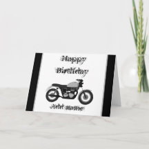 Happy birthday motorbike card personalised