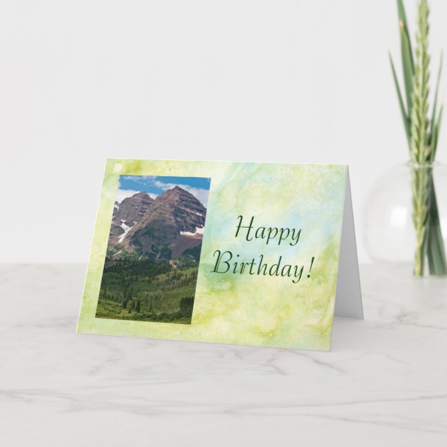 Happy Birthday Mountain Peak Card (Front)