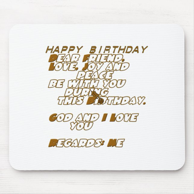 Happy Birthday Mouse Pad (Front)