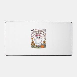 Happy Birthday Ms Emily Halloween Ghost Pumpkin Su Desk Mat