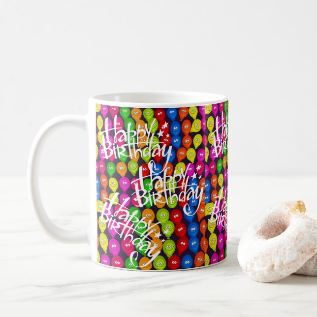 Happy Birthday Mug Balloons (With Donut)