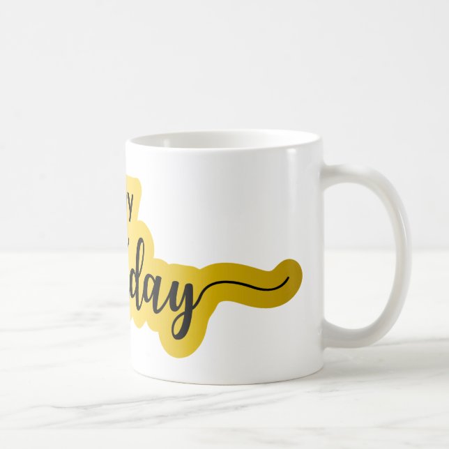 Happy Birthday Mug – Bold Script Style (Right)