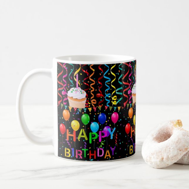 Happy Birthday Mug Cupcake (With Donut)
