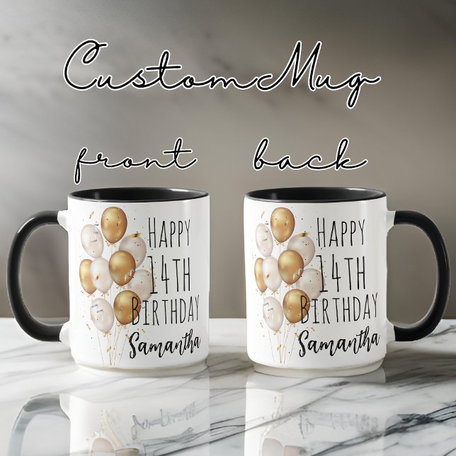 Happy birthday mug, Custom Birthday Gift for Women Two-Tone Coffee Mug (happy birthday mug for mom, women, girl or her, gift for mom birthday gift, birthday present mug)
