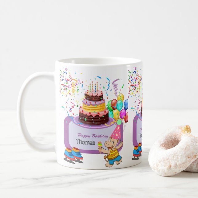 Happy Birthday Mug Hippopotamus (With Donut)