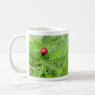 Happy Birthday mug with a ladybug!