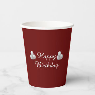 Happy Birthday Mug with Balloons Paper Cups