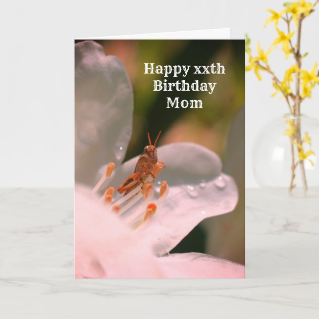 Happy Birthday Mum Azalea Flower Card (Yellow Flower)