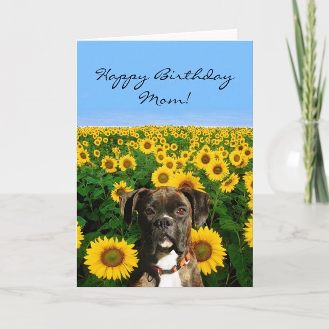 Happy Birthday Mum Boxer greeting card (Front)