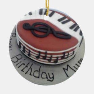 Happy birthday mum cake ceramic tree decoration