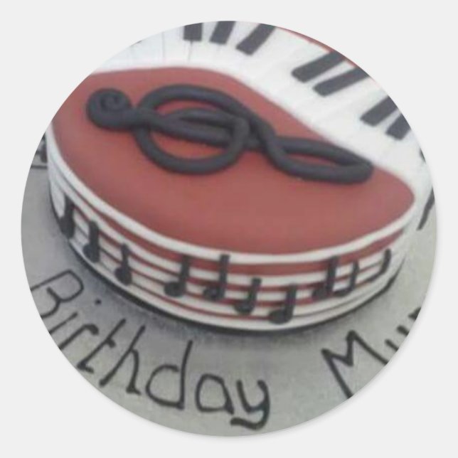 Happy birthday mum cake classic round sticker (Front)