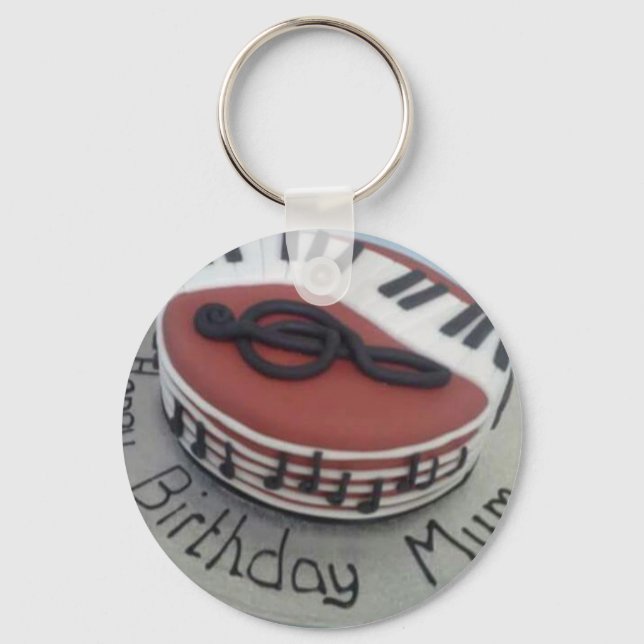 Happy birthday mum cake key ring (Front)