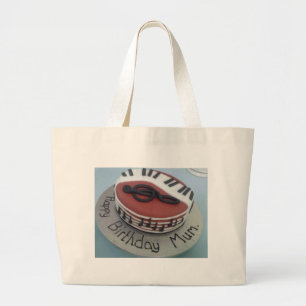 Happy birthday mum cake large tote bag