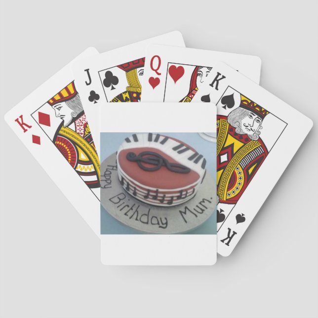 Happy birthday mum cake playing cards (Back)