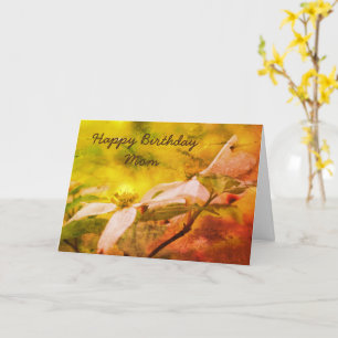Happy Birthday Mum Dogwood Flower Art Card