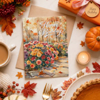 Happy Birthday Mum Fall Season Mum Flowers