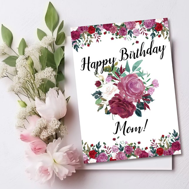 Happy Birthday Mum Floral Roses Card (Creator Uploaded)
