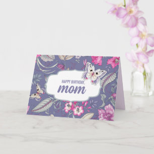 Happy Birthday, Mum. Flowers & Butterfly Card