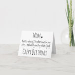 Happy Birthday Mum Funny Dog Humour - Dog Mum Card<br><div class="desc">Funny Happy Birthday for the Dog Mum ! Personalise from the Dog . " Mum - There's nobody I'd rather have by my side , awkwardly waiting while I poop ! - Happy Birthday " Inside - Happy Birthday Mum can be personalised with your own text , and personalise Love...</div>