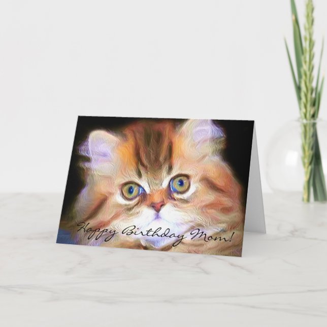 Happy Birthday Mum Kitten greeting card (Front)