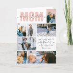 Happy Birthday Mum | Modern 7 Photo Collage Card<br><div class="desc">Modern colours, fun typography overlays and room for seven photos with a personalised message. All colours and text can be personalised. Can be customised for any moniker - mama, grandma, nana, meema, abuelito, grammie, grammy, momma, mimi, nanny, memaw, nanie, yiayia etc.). Add your custom wording to this design by using...</div>