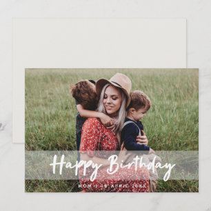 Happy Birthday Mum Modern Script Photo Card