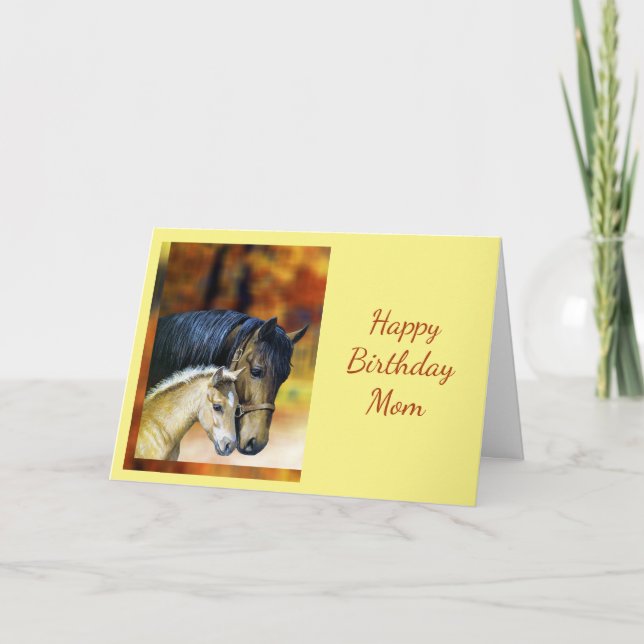 Happy Birthday Mum Mother, Horse Equestrian Card (Front)