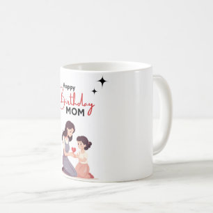 Happy Birthday Mum Mug - Elegant Floral Design